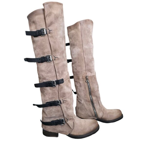A.S. 98 Shaylynn Tatum Boot Taupe Suede Knee High Size 38 - Picture 6 of 16